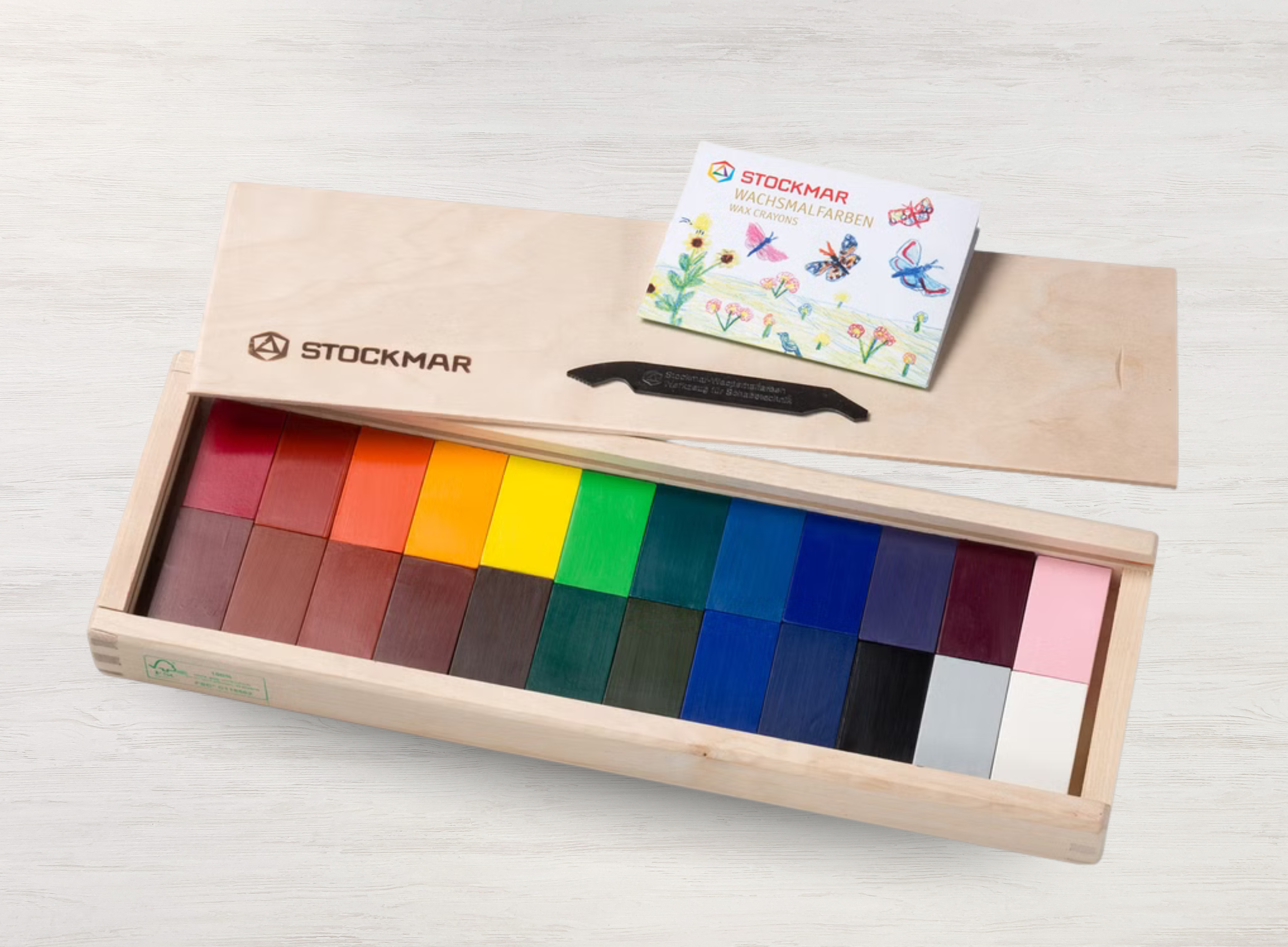 Bijenwasblokjes - in houten kist 24st